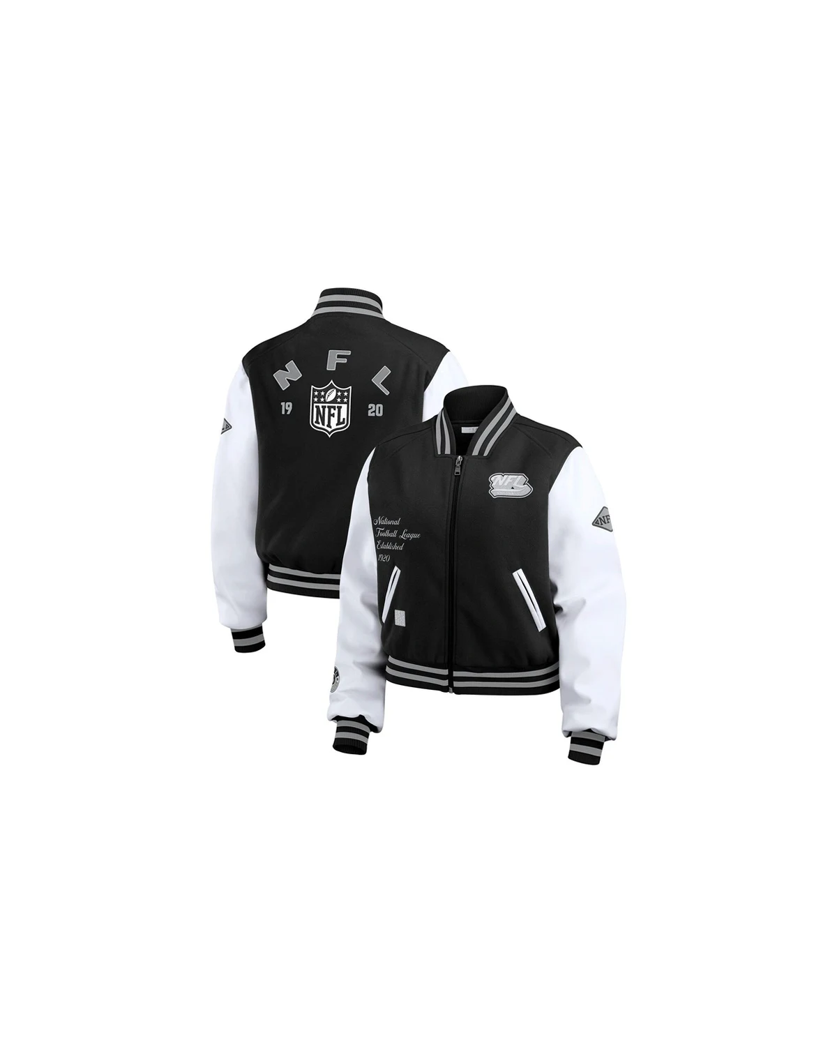 Women's Black/White NFL Varsity Full-Zip Jacket