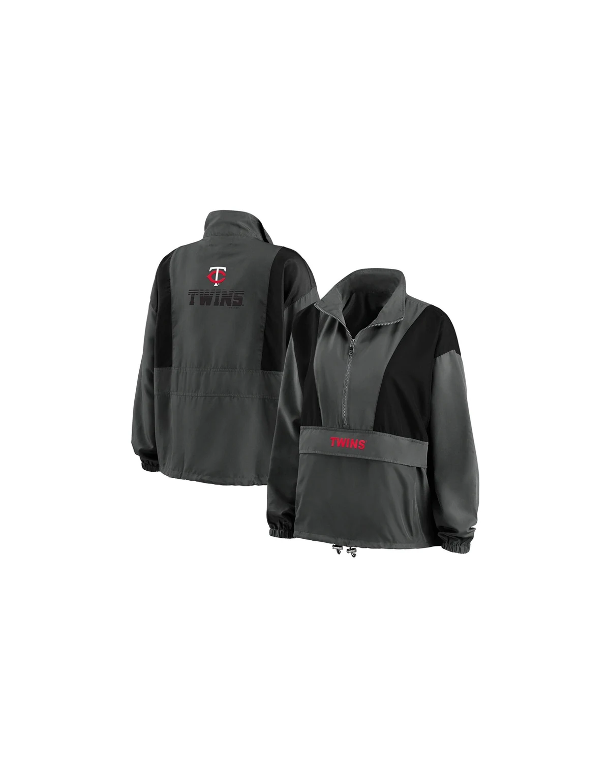 Women's Charcoal Minnesota Twins Packable Half-Zip Jacket