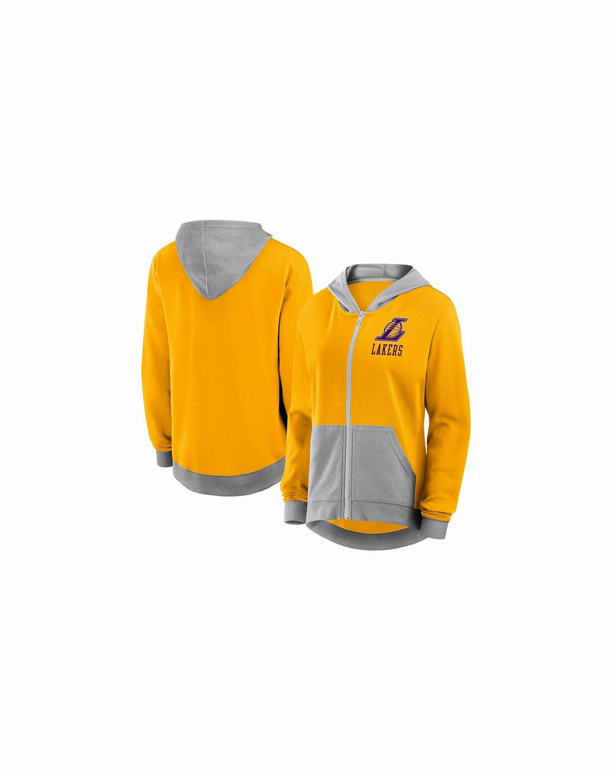 Women's Gold Los Angeles Lakers Hit It French Terry Full-Zip Hoodie