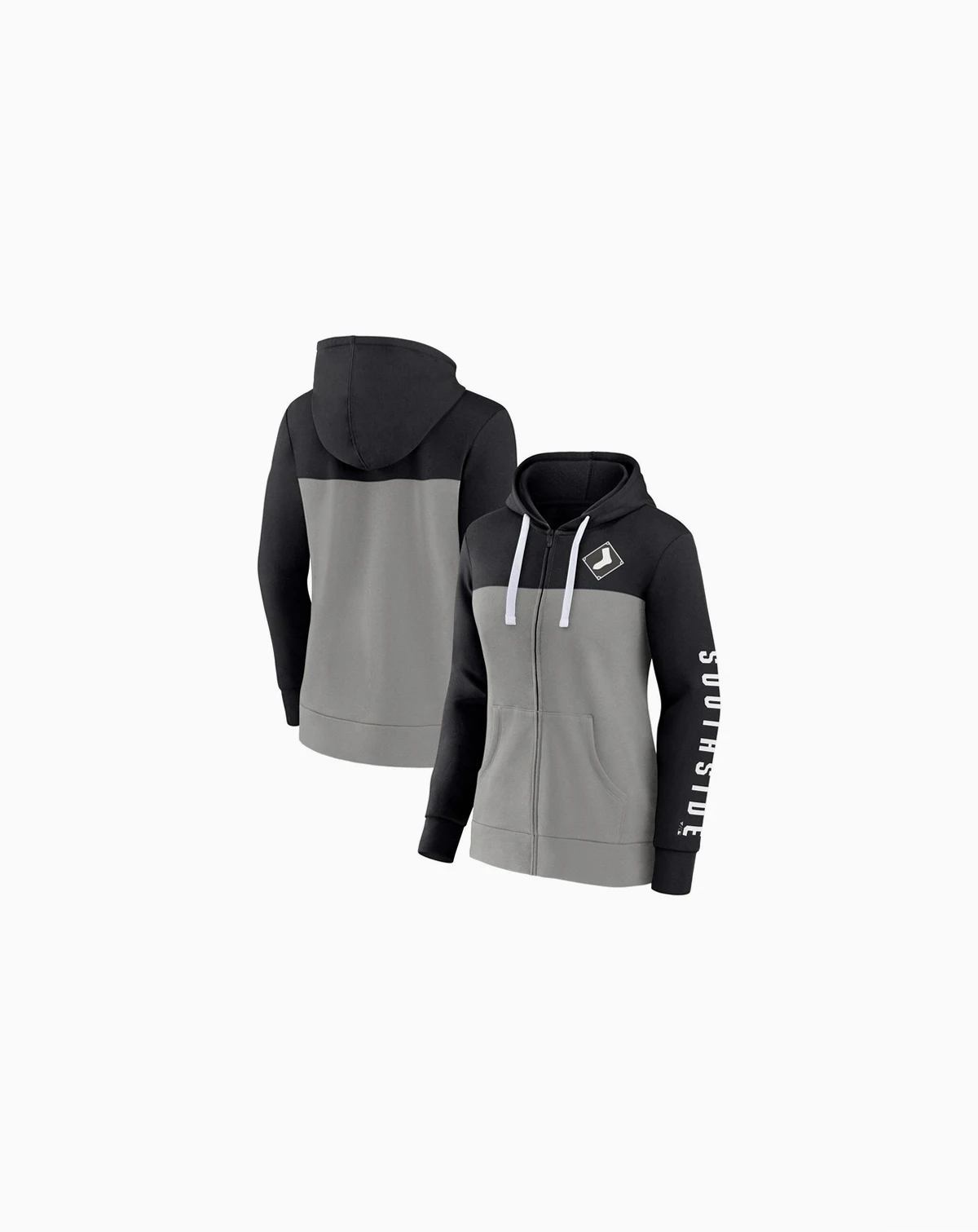 Women's Black, Gray Chicago White Sox Take The Field Colorblocked Hoodie Full-Zip Jacket