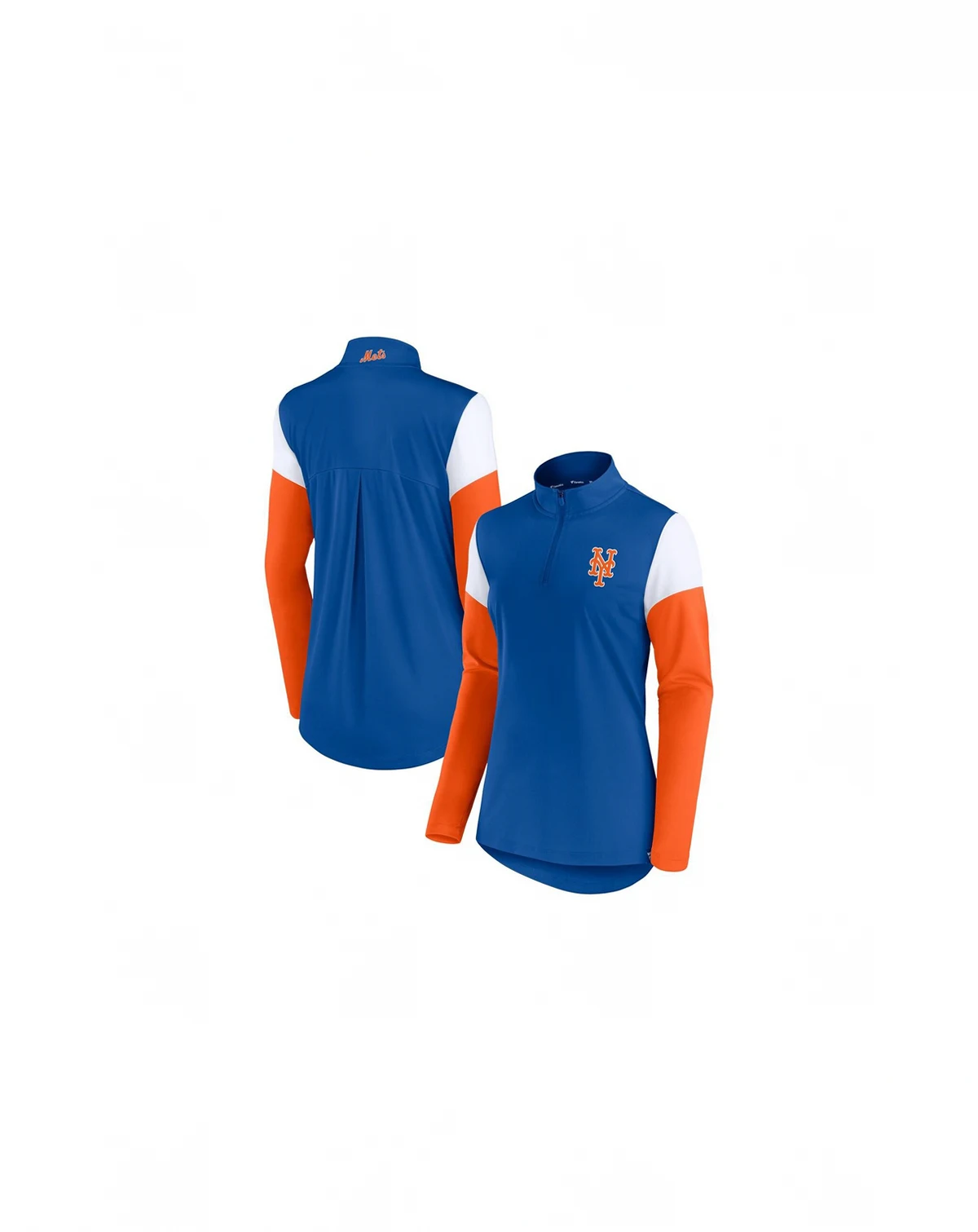Women's Royal and Orange New York Mets Authentic Fleece Quarter-Zip Jacket
