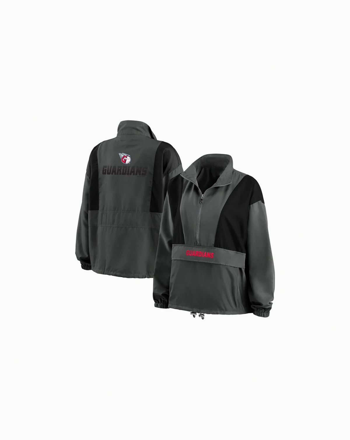 Women's Charcoal Cleveland Guardians Packable Half-Zip Jacket