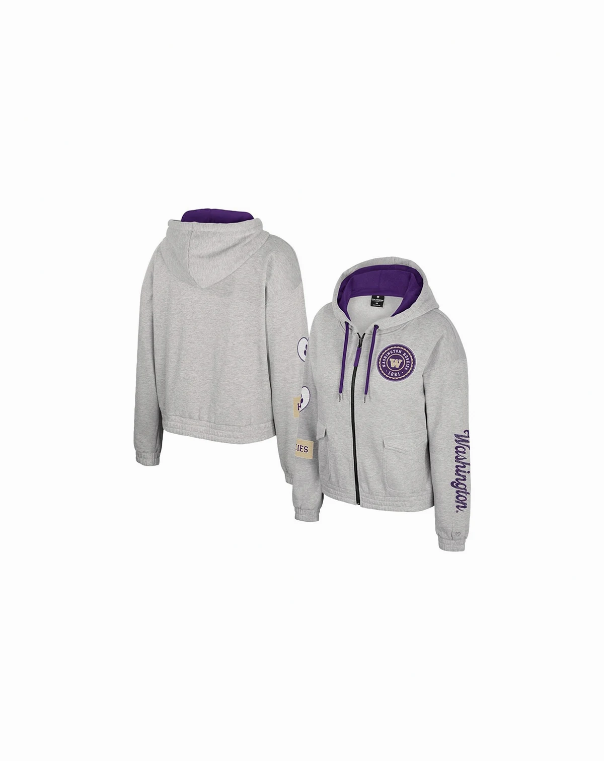 Women's Gray Washington Huskies Alfie Full-Zip Hoodie Jacket