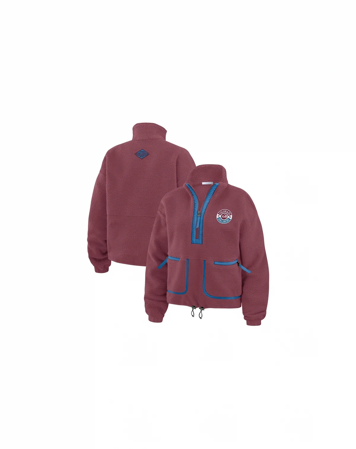 Women's Burgundy Colorado Avalanche Polar Fleece Half-Zip Jacket