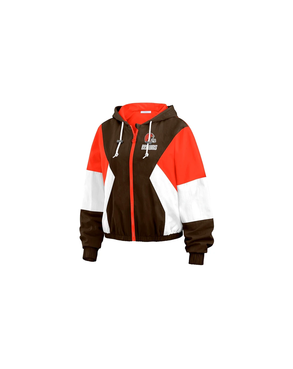 Women's Brown Cleveland Browns Color Block Full-Zip Windbreaker Jacket