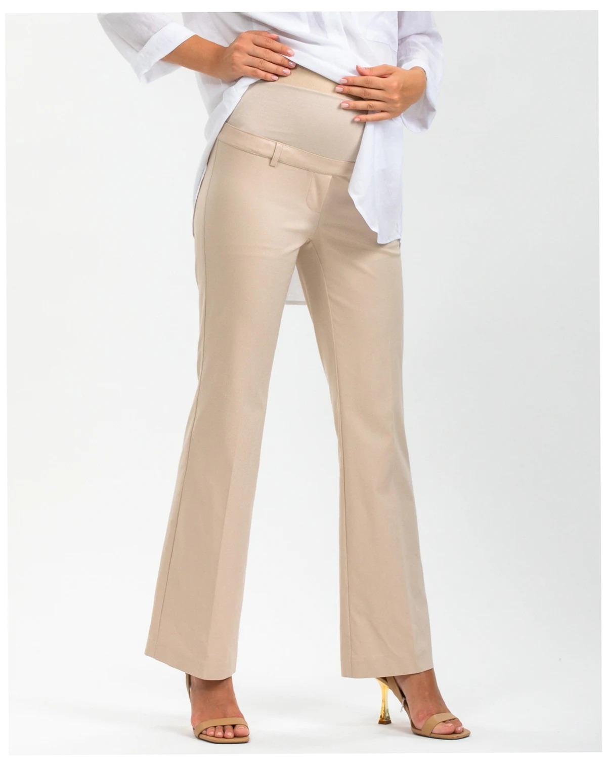 Maternity Pull-On Flare Stretch Pants in Length