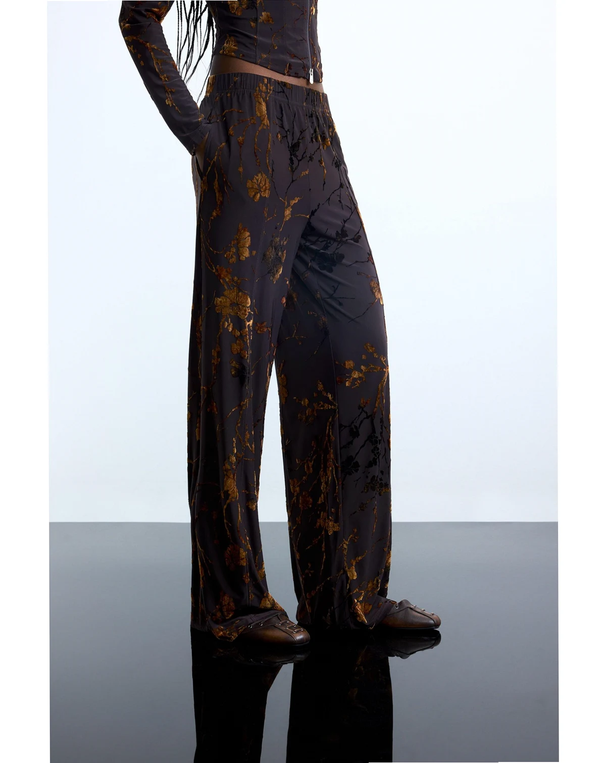 Women's Long flocked trousers