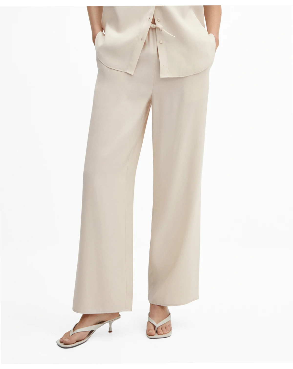 Women's Elastic Waist Wide Leg Pants