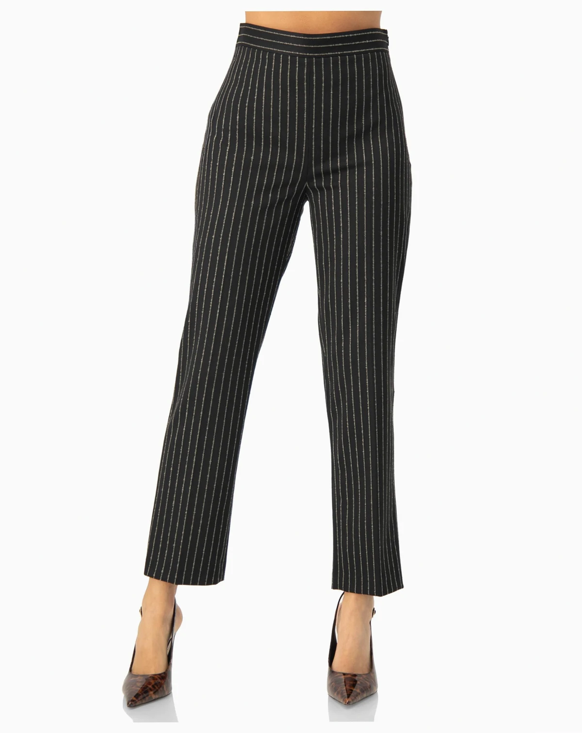 Women's Straight-Leg Striped Trousers