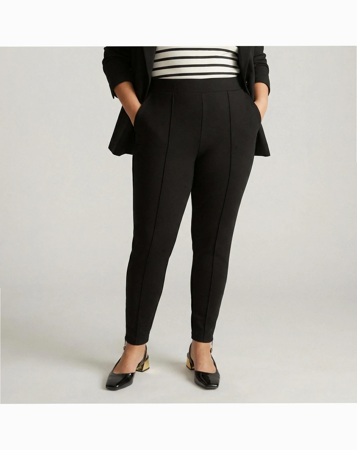 Plus Size Moro Pintuck Pocket Ponte Pants