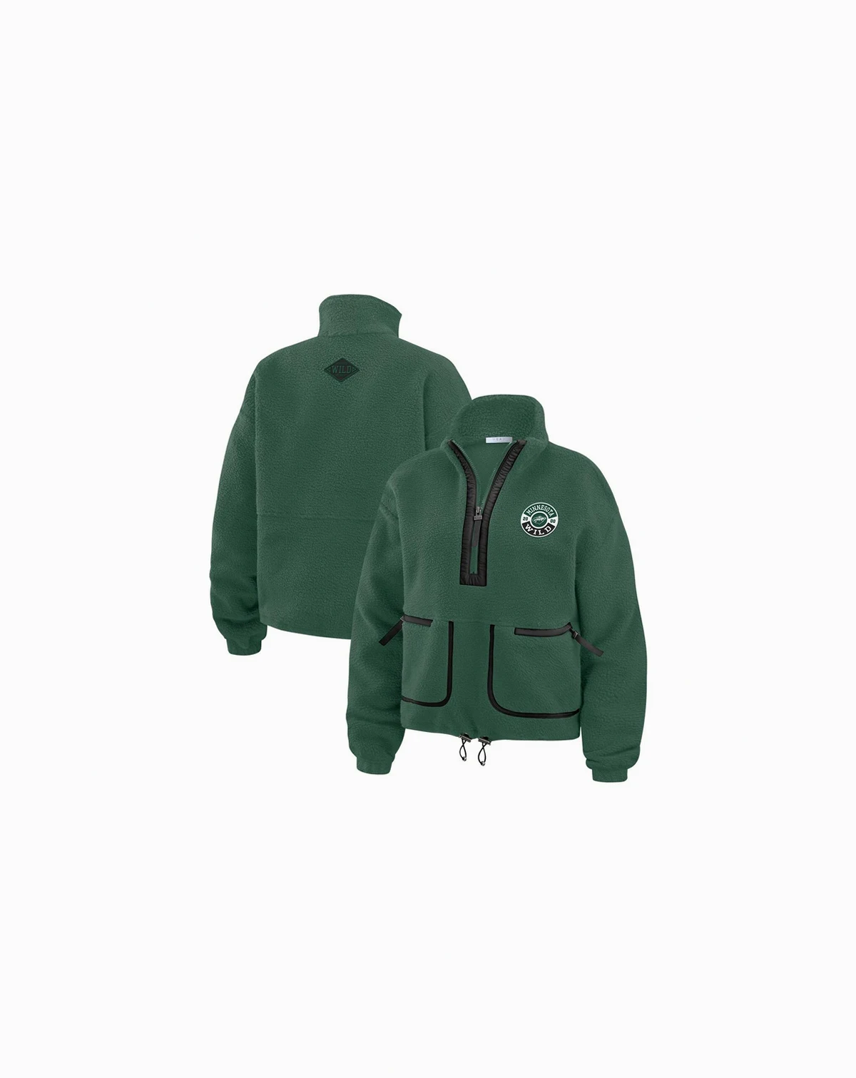 Women's Green Minnesota Wild Polar Fleece Half-Zip Jacket