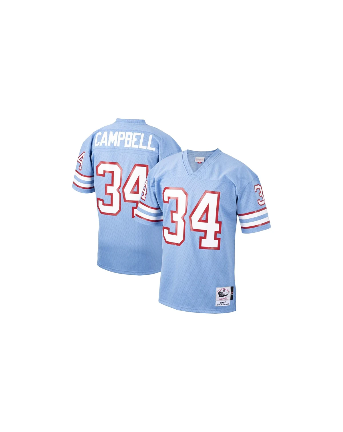 Men's Earl Campbell Light Blue Houston Oilers 1980 Authentic Throwback Retired Player Jersey