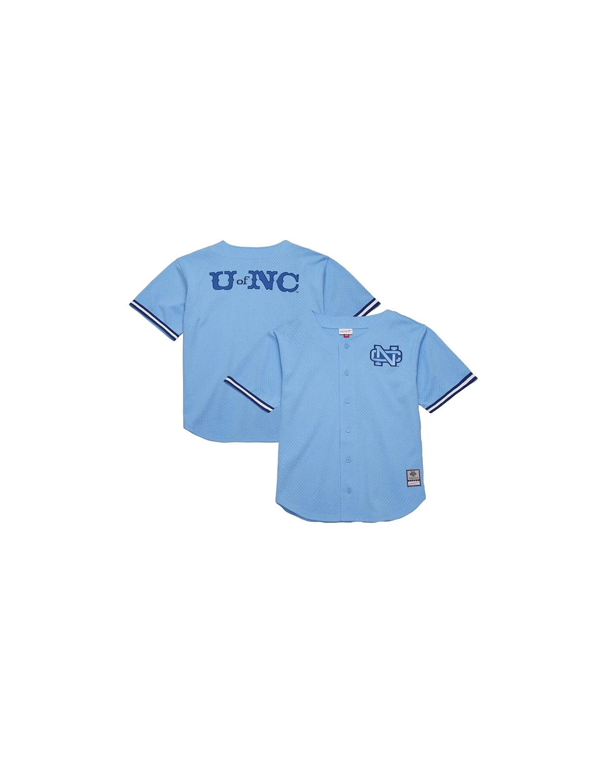 Men's Carolina Blue North Carolina Tar Heels Game Time Vintage Mesh Button Front Jersey