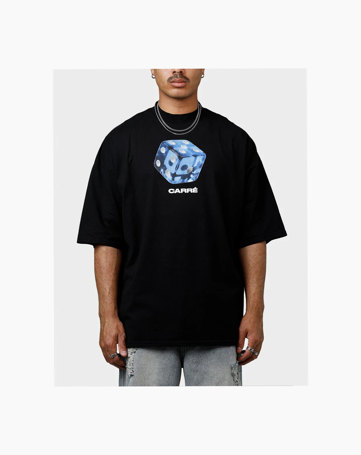 Men's Die Mock T-Shirt, Black - Medium