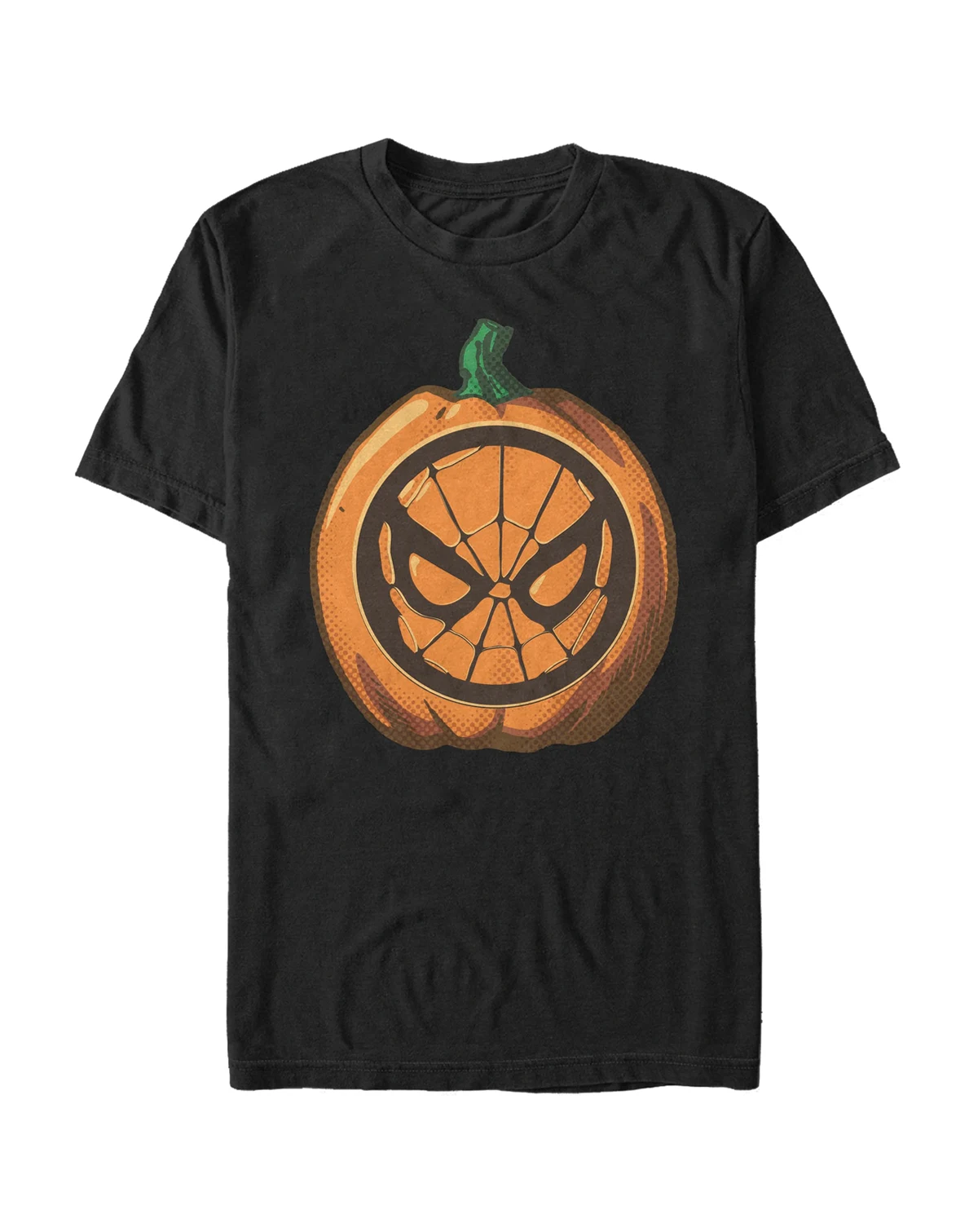 Marvel Men's Spider-Man Mask Pumpkin Carving Short Sleeve T-Shirt
