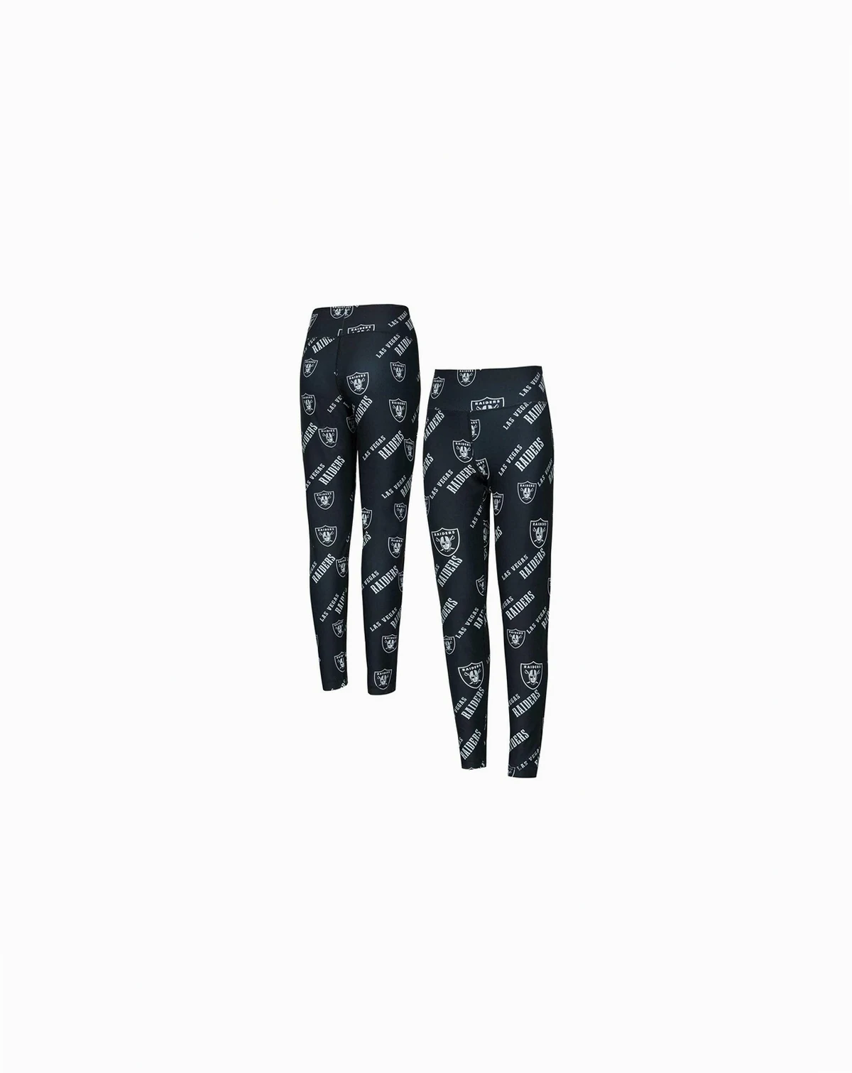 Women's Black Las Vegas Raiders Breakthrough Allover Print Knit Sleep Leggings