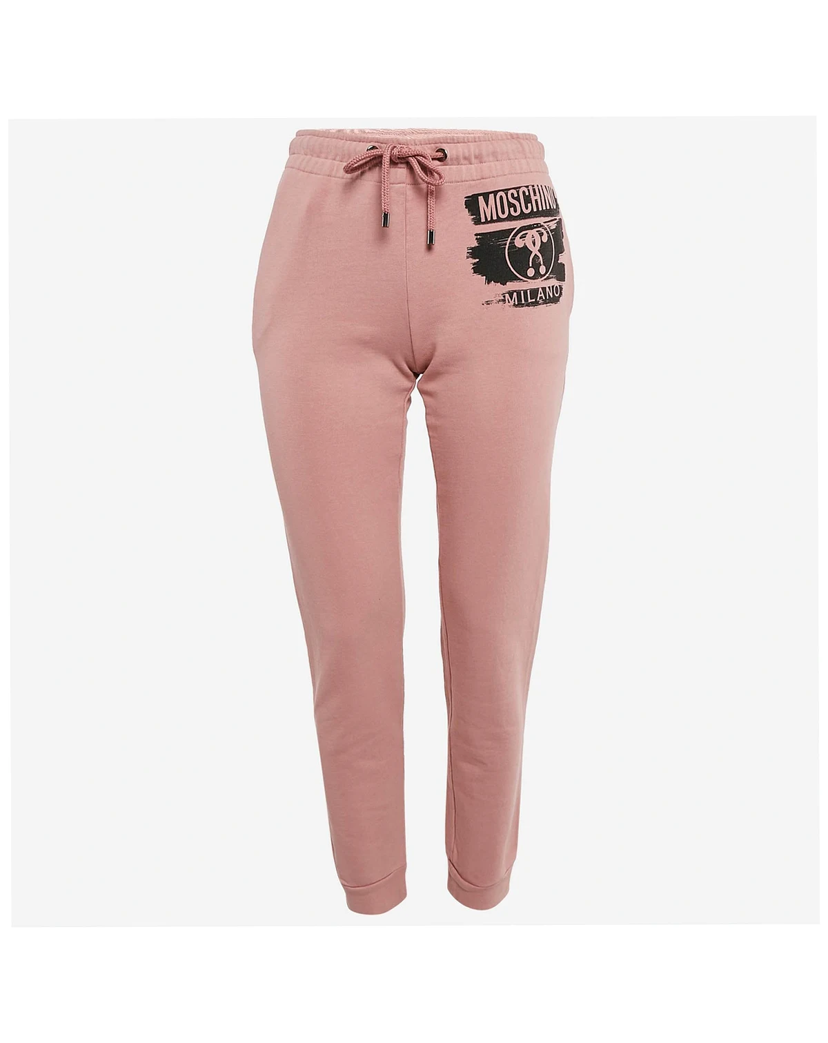 Women's Pink Logo Print Cotton Sweatpants
