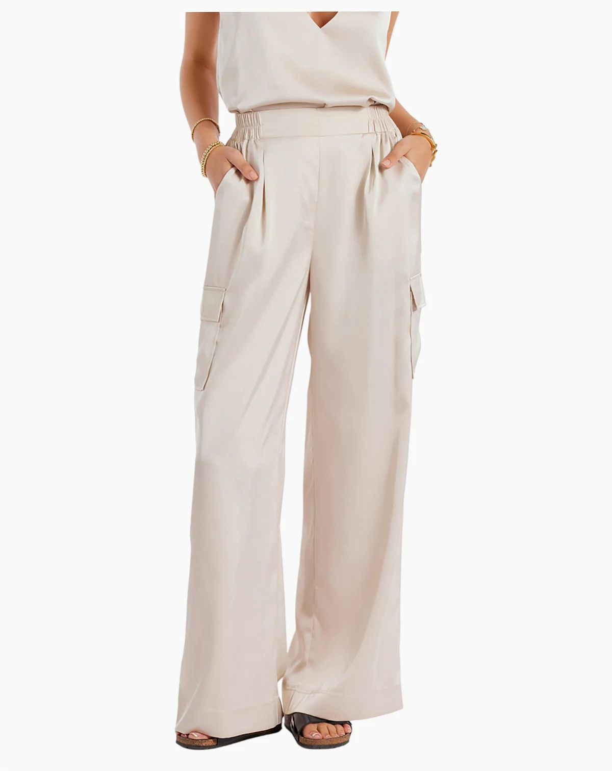 Women's BISHOP + YOUNG Pull-On Satin Cargo Pant