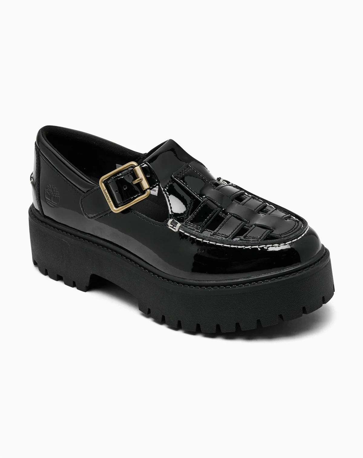 Women's Patent Leather Stone Street Platform Buckle Casual Shoes from Finish Line