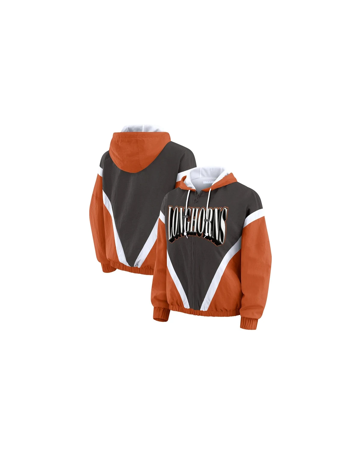 Women's Texas Orange/Gray Texas Longhorns Color Block Full-Zip Windbreaker Jacket
