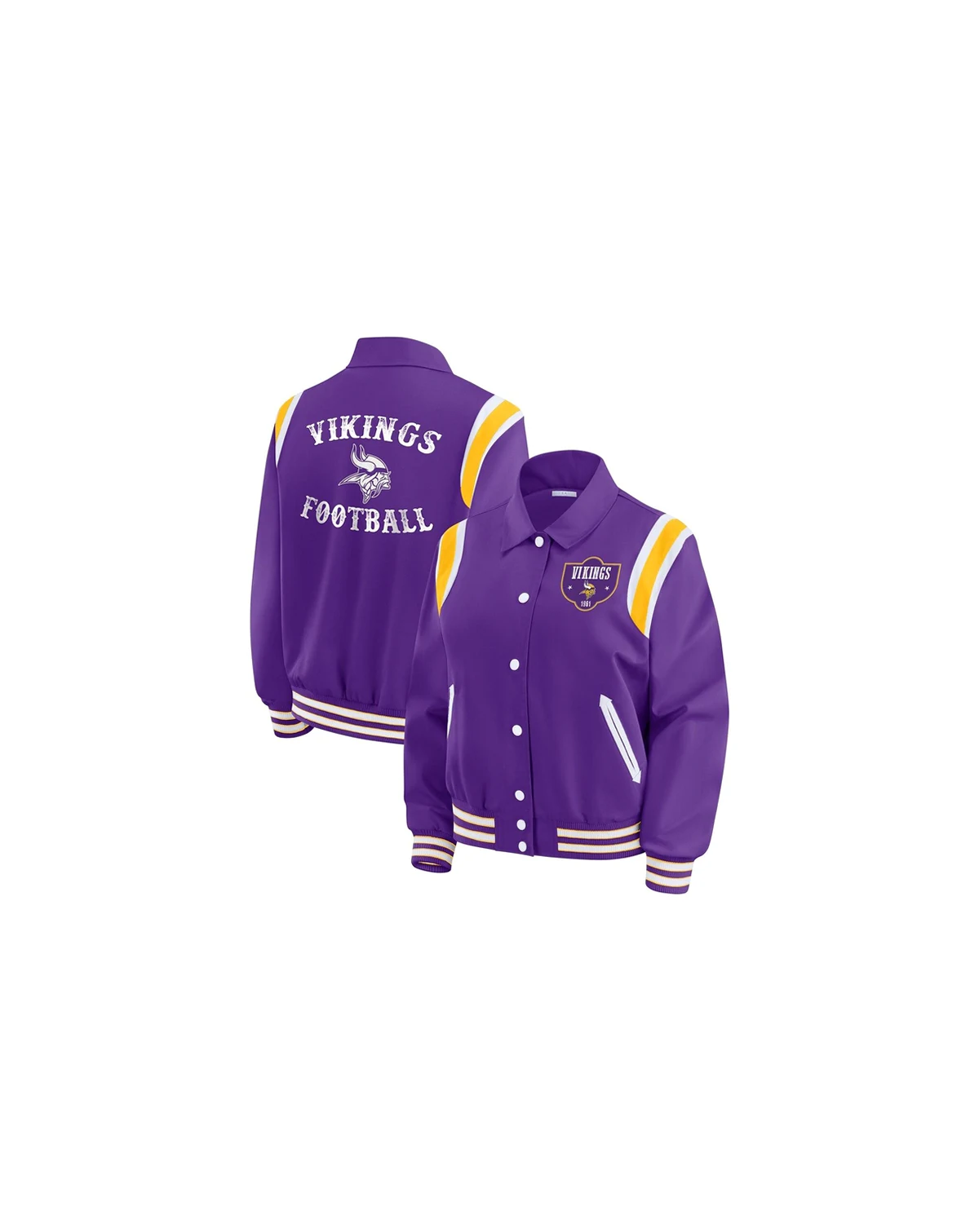 Women's Purple Minnesota Vikings Varsity Lightweight Full-Snap Jacket