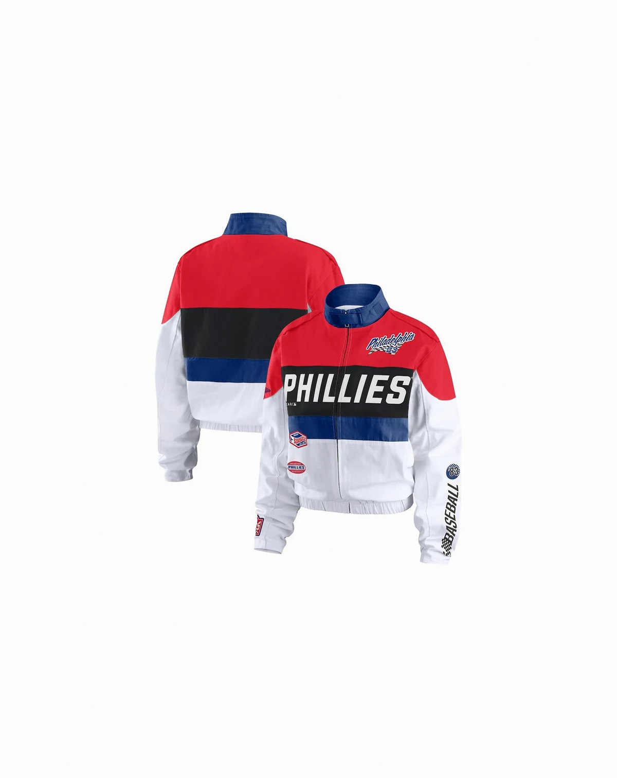 Women's Red/White Philadelphia Phillies Racing Full-Zip Jacket
