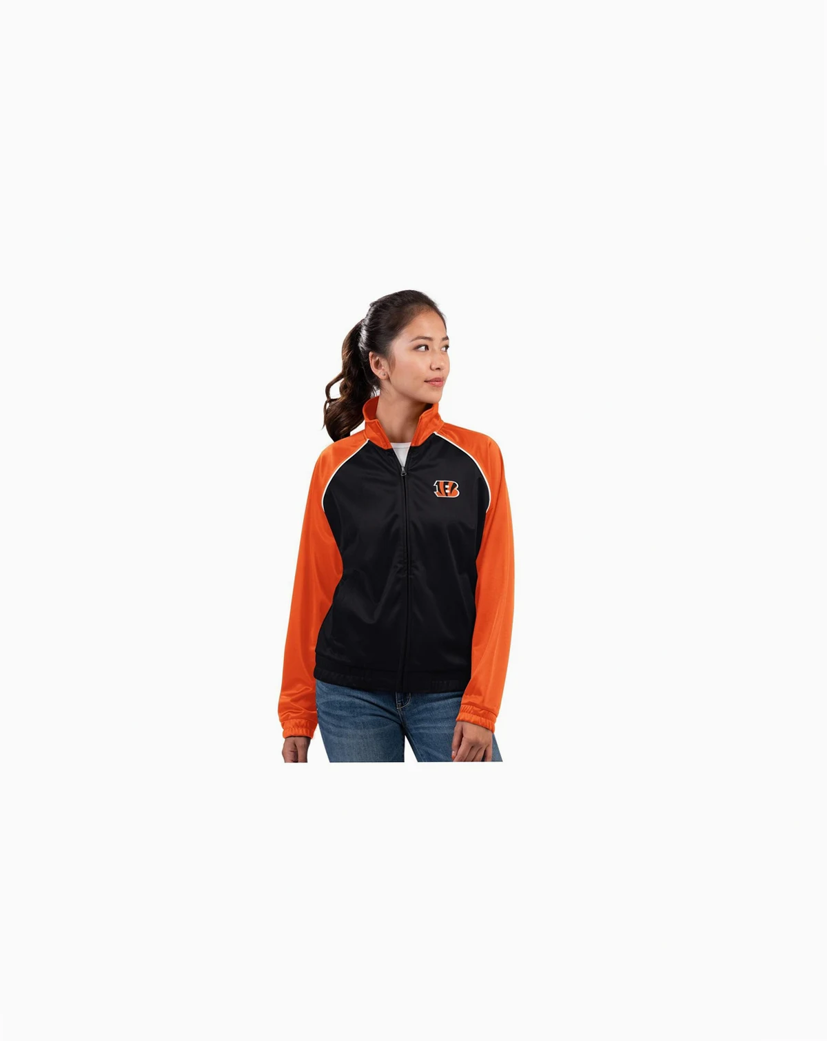 Women's Black Cincinnati Bengals Replay Full-Zip Track Jacket