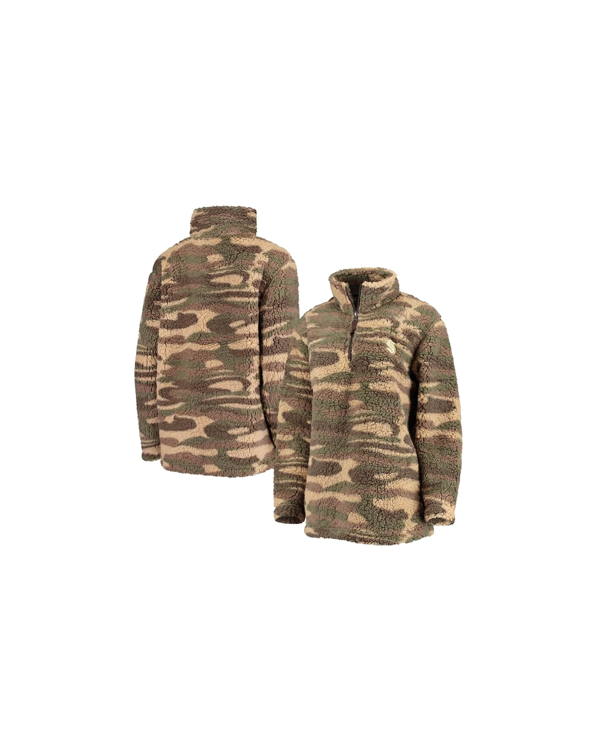 Women's Camo Seattle Kraken Sherpa Quarter-Zip Jacket
