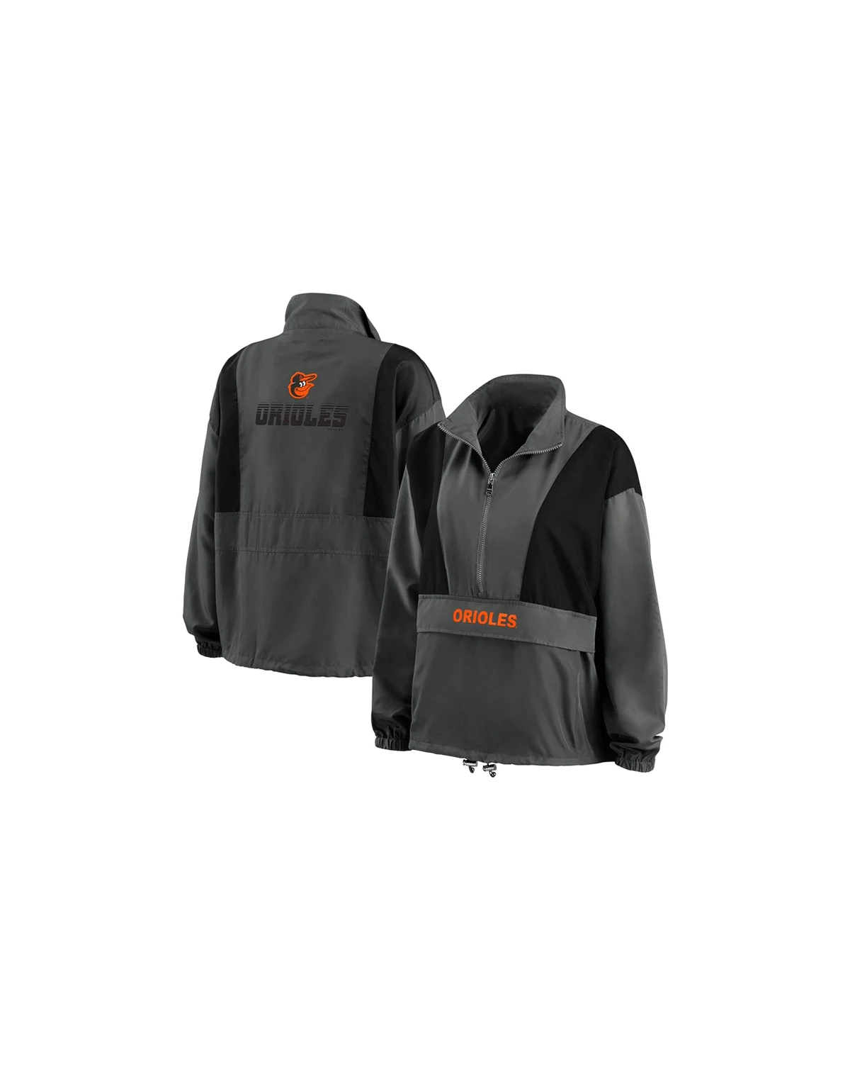 Women's Charcoal Baltimore Orioles Packable Half-Zip Jacket