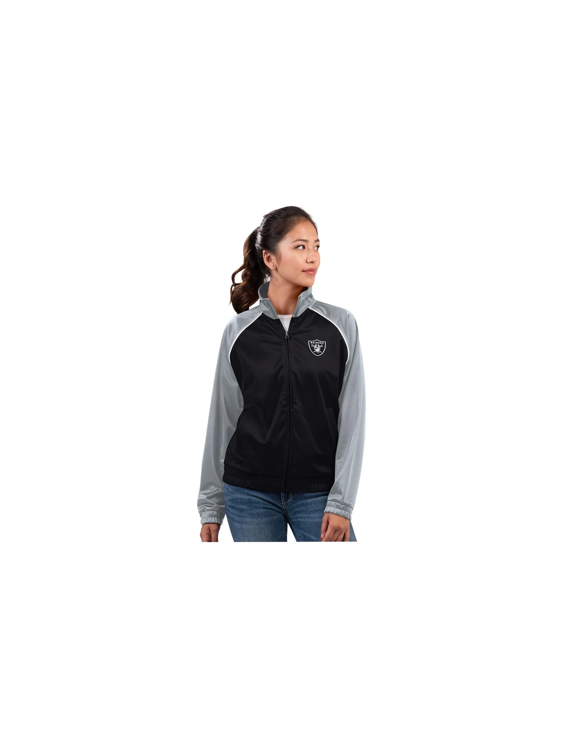 Women's Black Las Vegas Raiders Replay Full-Zip Track Jacket