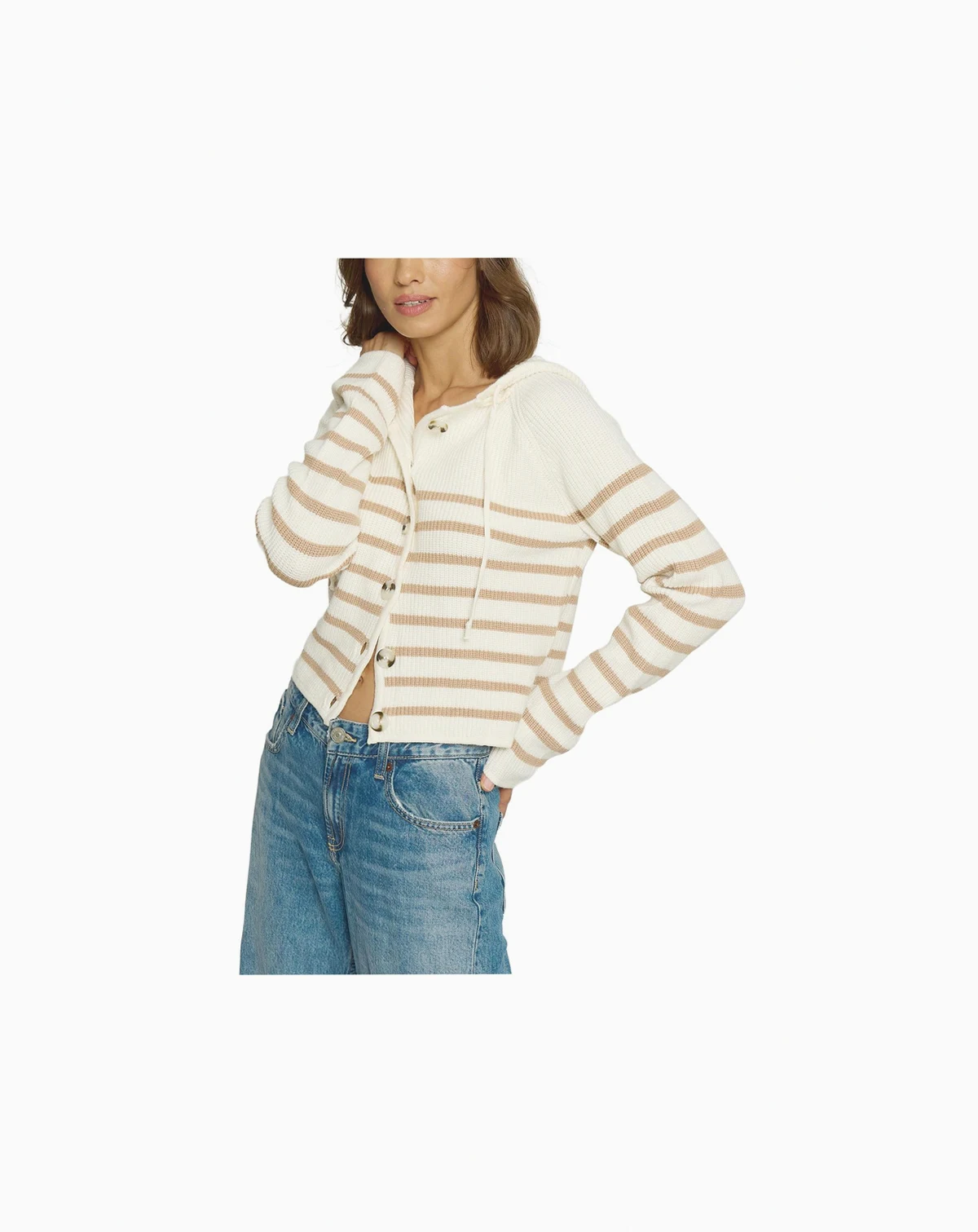 Women's Striped Dickey Sweater Jacket