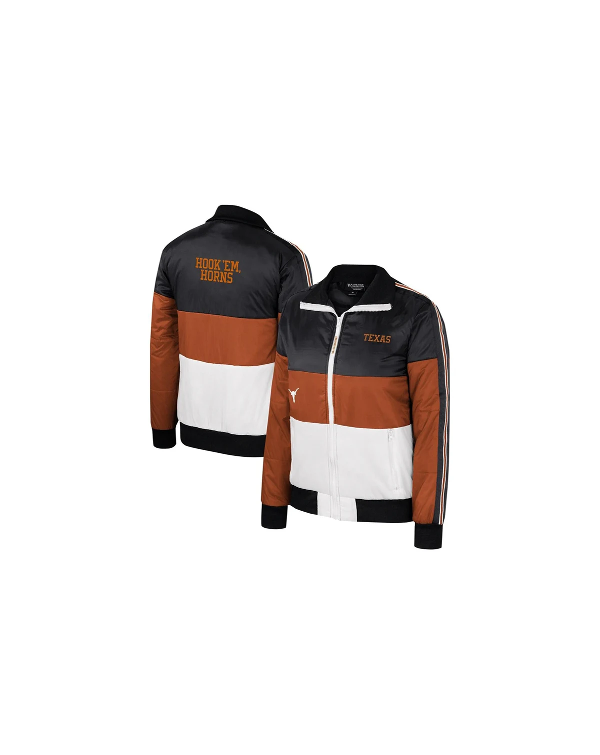 Women's Texas Orange Texas Longhorns Color-Block Puffer Full-Zip Jacket