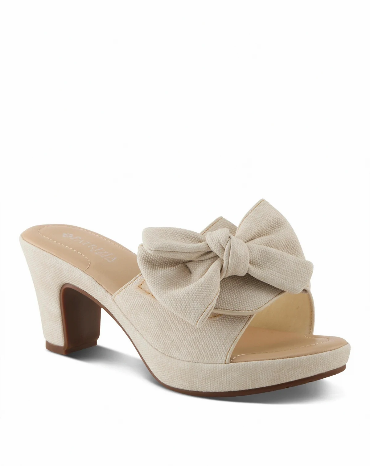 Women's NORMAJEAN Denim Bow Slide Heeled Sandals