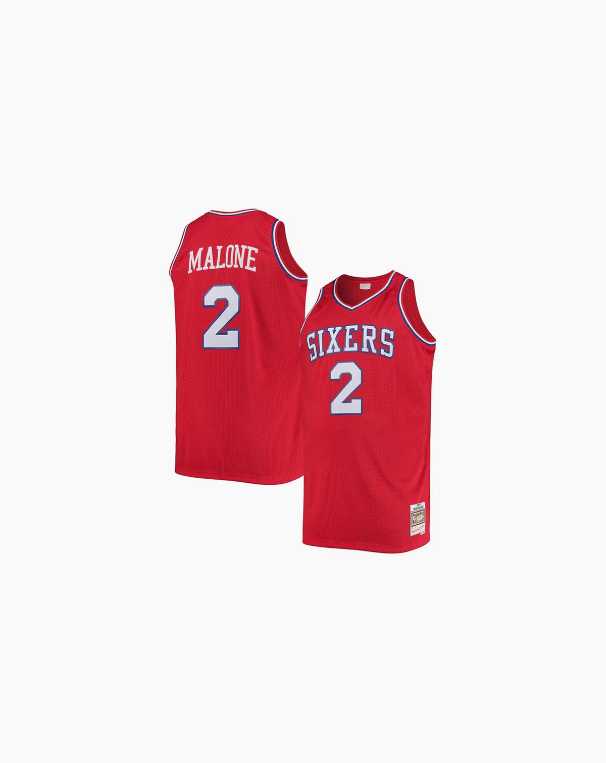 Men's Moses Malone Red Philadelphia 76ers Big and Tall Hardwood Classics Jersey