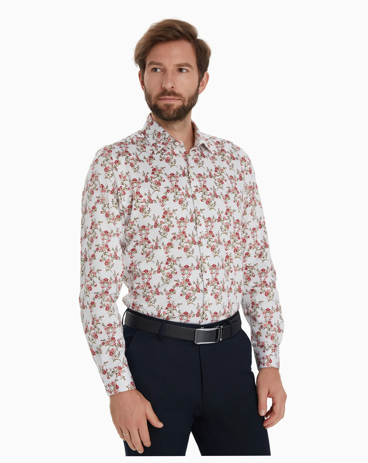 Men's Jones Floral Printed Long-Sleeve Dress Shirt, Macy's Exclusive