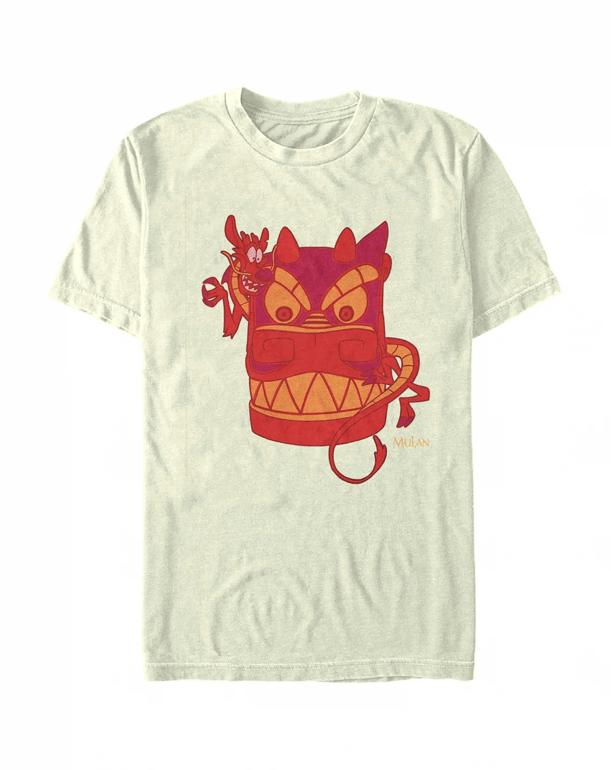 Disney Men's Mulan Mushu The Red Dragon Short Sleeve T-Shirt
