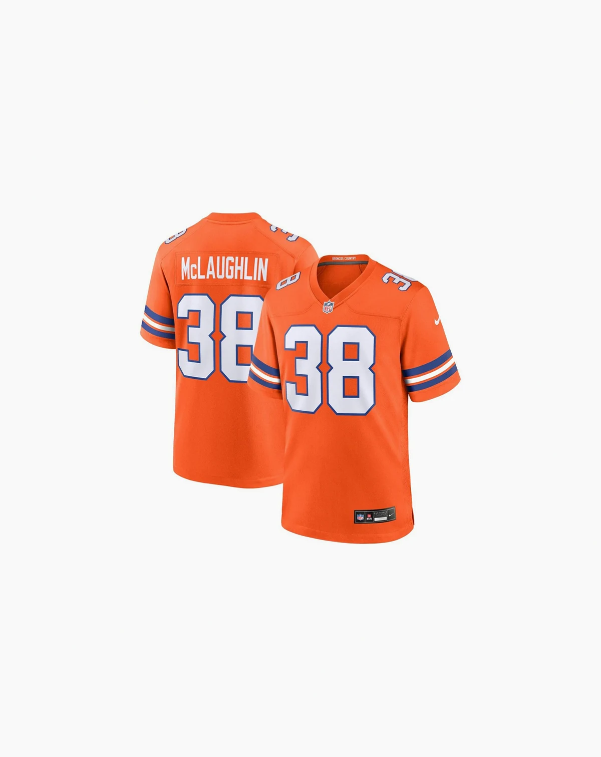 Men's Jaleel McLaughlin Orange Denver Broncos Mile High Collection 1977 Throwback Player Game Jersey