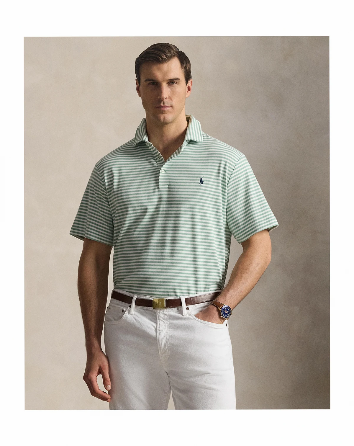 Men's Big & Tall Striped Polo Shirt