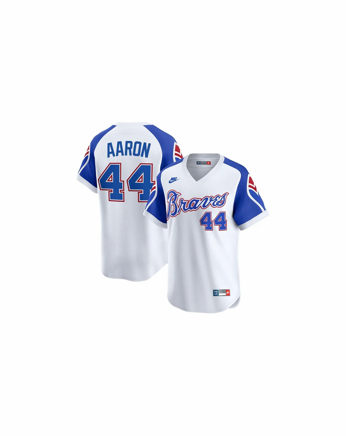 Men's Hank Aaron White Atlanta Braves Throwback Cooperstown Collection Limited Jersey
