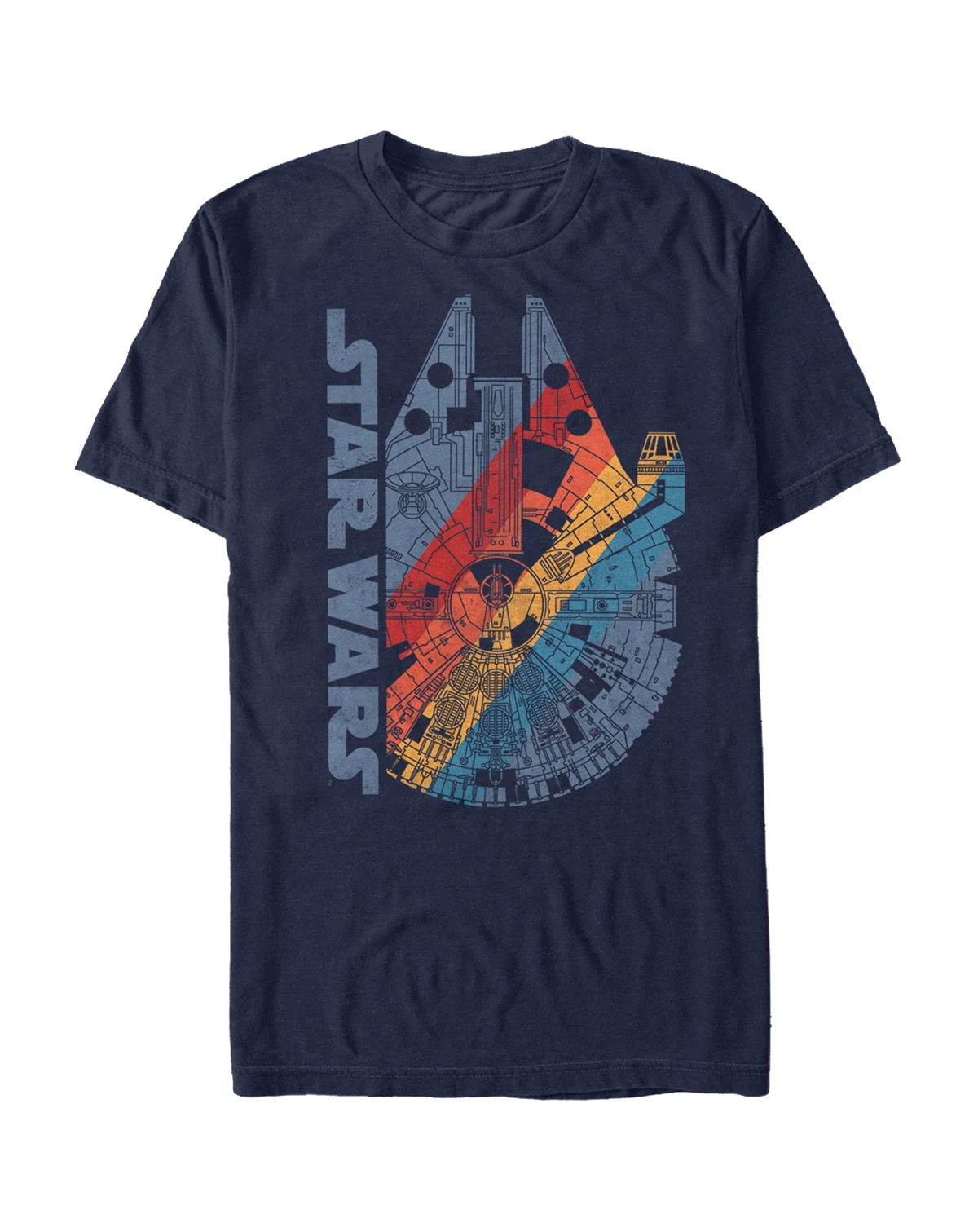 Star Wars Men's Classic Rainbow Millennium Falcon Logo Short Sleeve T-Shirt