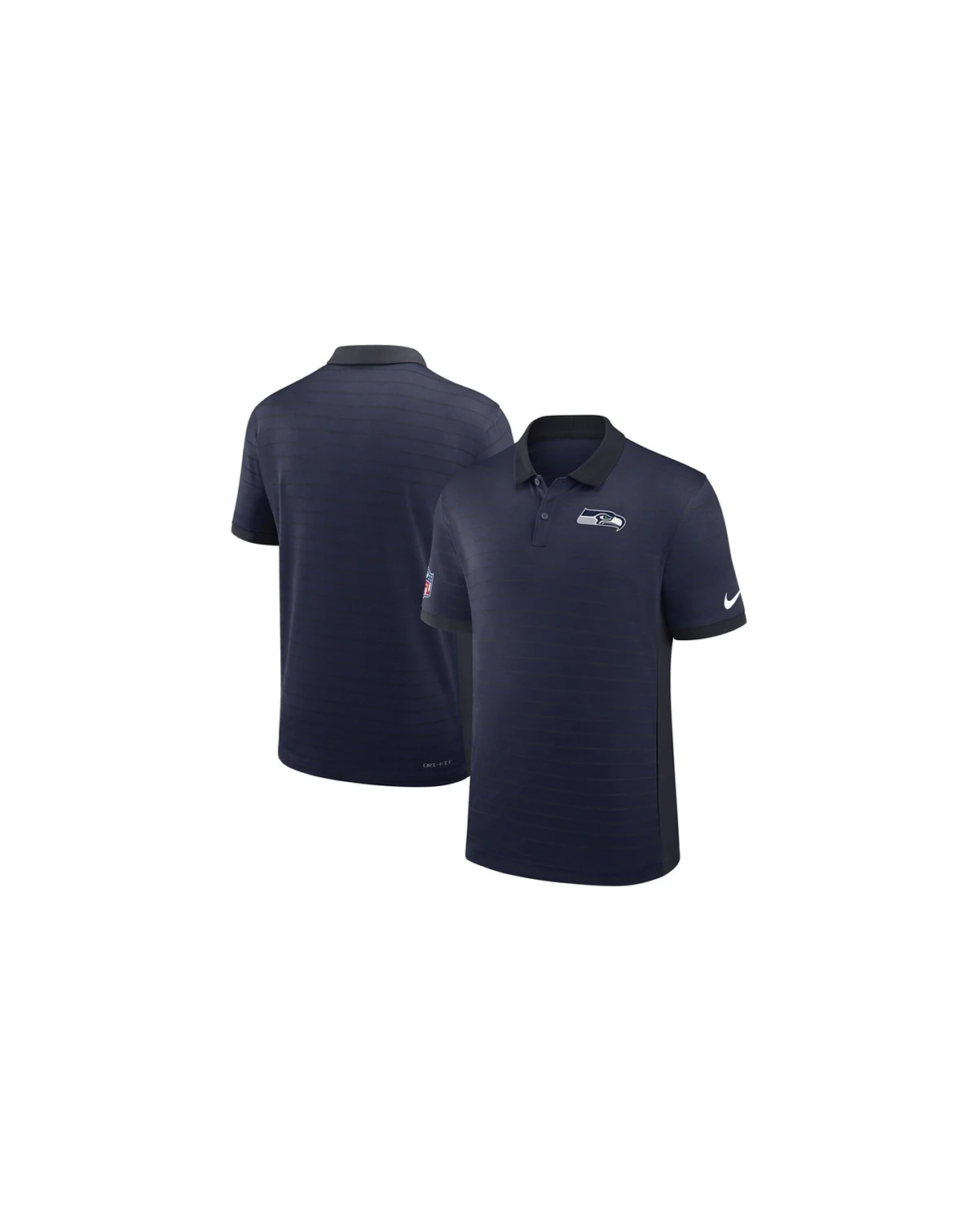 Men's College Navy Seattle Seahawks Sideline Victory Stripe Performance Polo Shirt