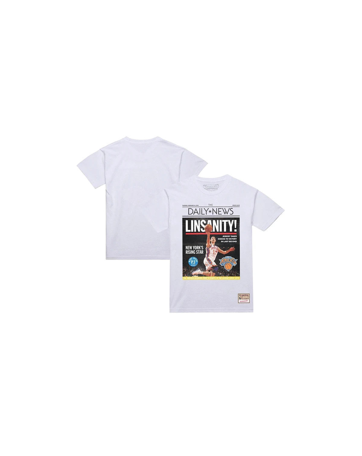 Men's Jeremy Lin White New York Knicks Newspaper T-Shirt