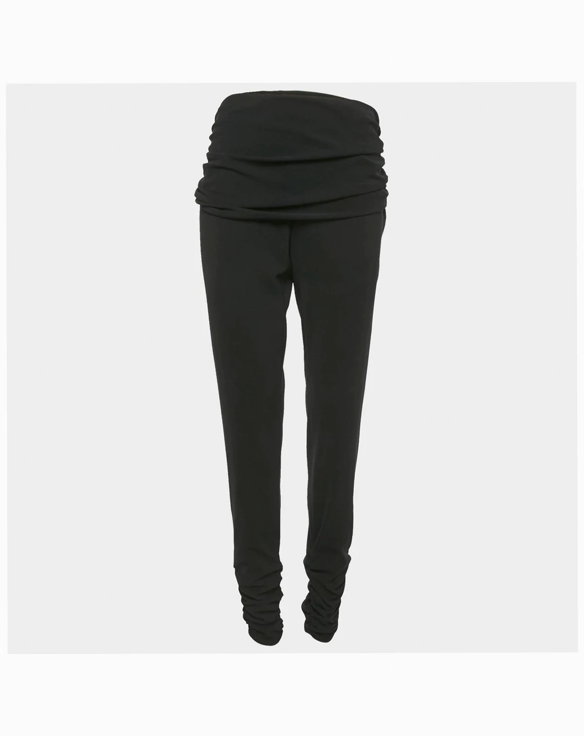 Women's Cheap And Chic Black Crepe Ruche Detail Trousers
