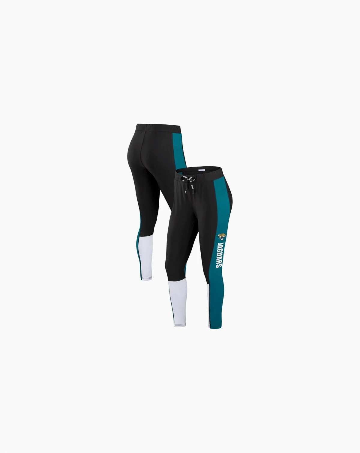 Women's Black/Teal Jacksonville Jaguars Color Block Leggings