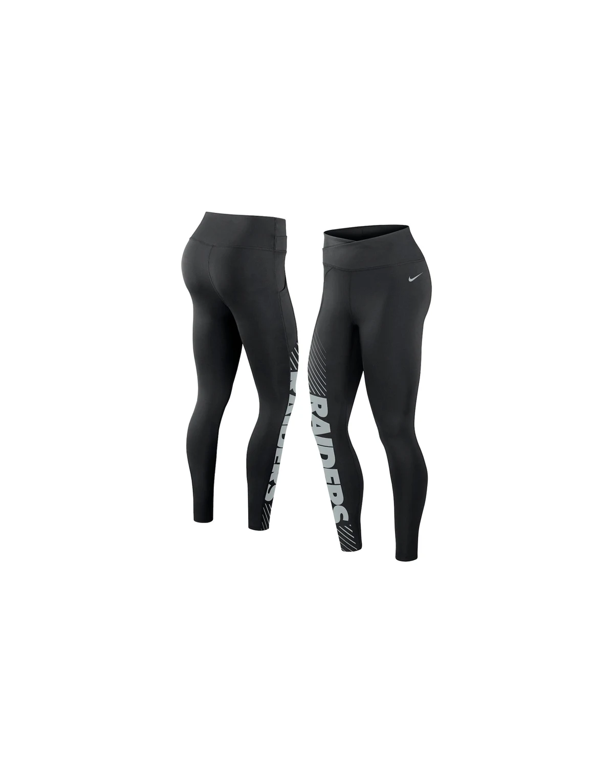 Women's Black Las Vegas Raiders Yard Line Crossover Leggings