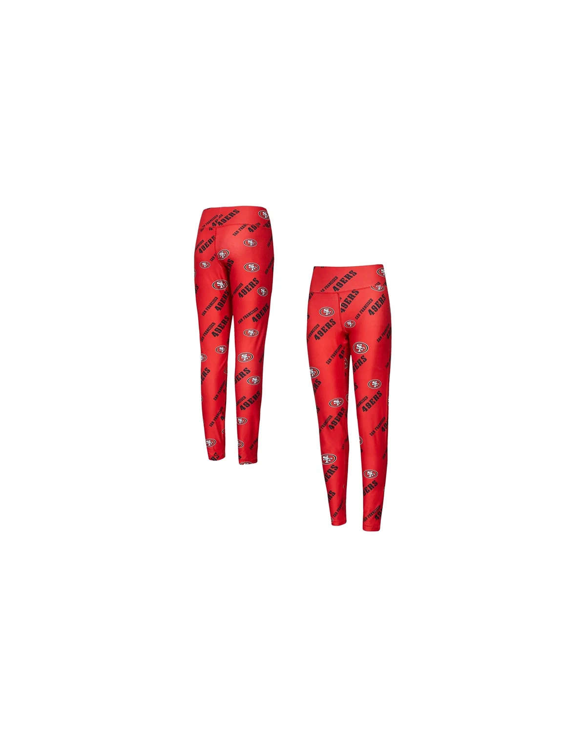 Women's Scarlet San Francisco 49ers Breakthrough Allover Print Knit Sleep Leggings