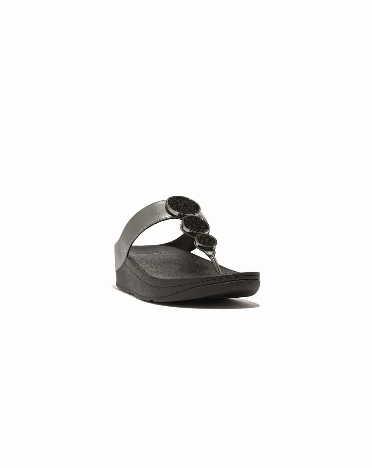 Women's Halo Bead-Circle Metallic Toe-Post Sandals