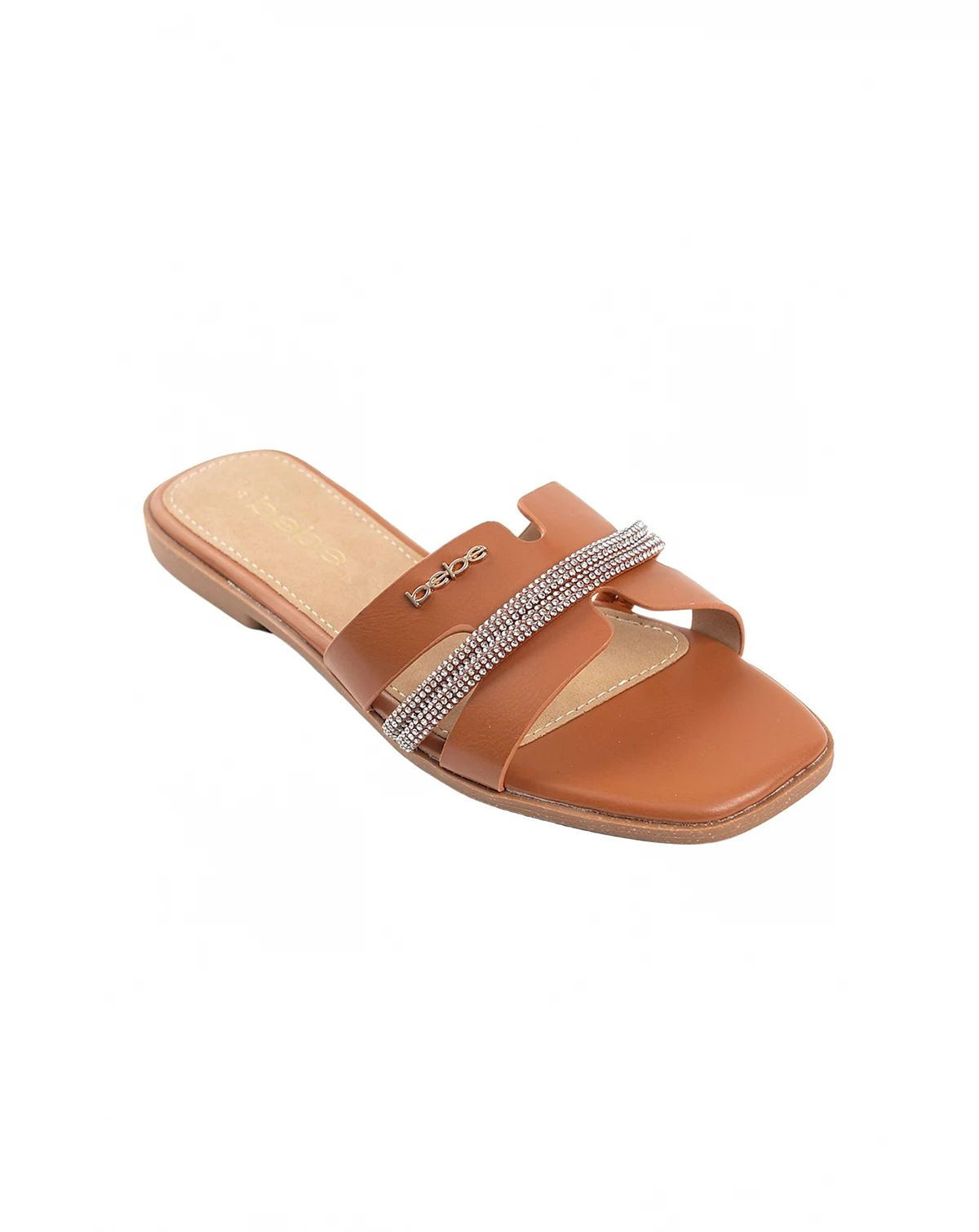 Women's Fashion Sandal with Rhinestone Detail and bebe Rivet