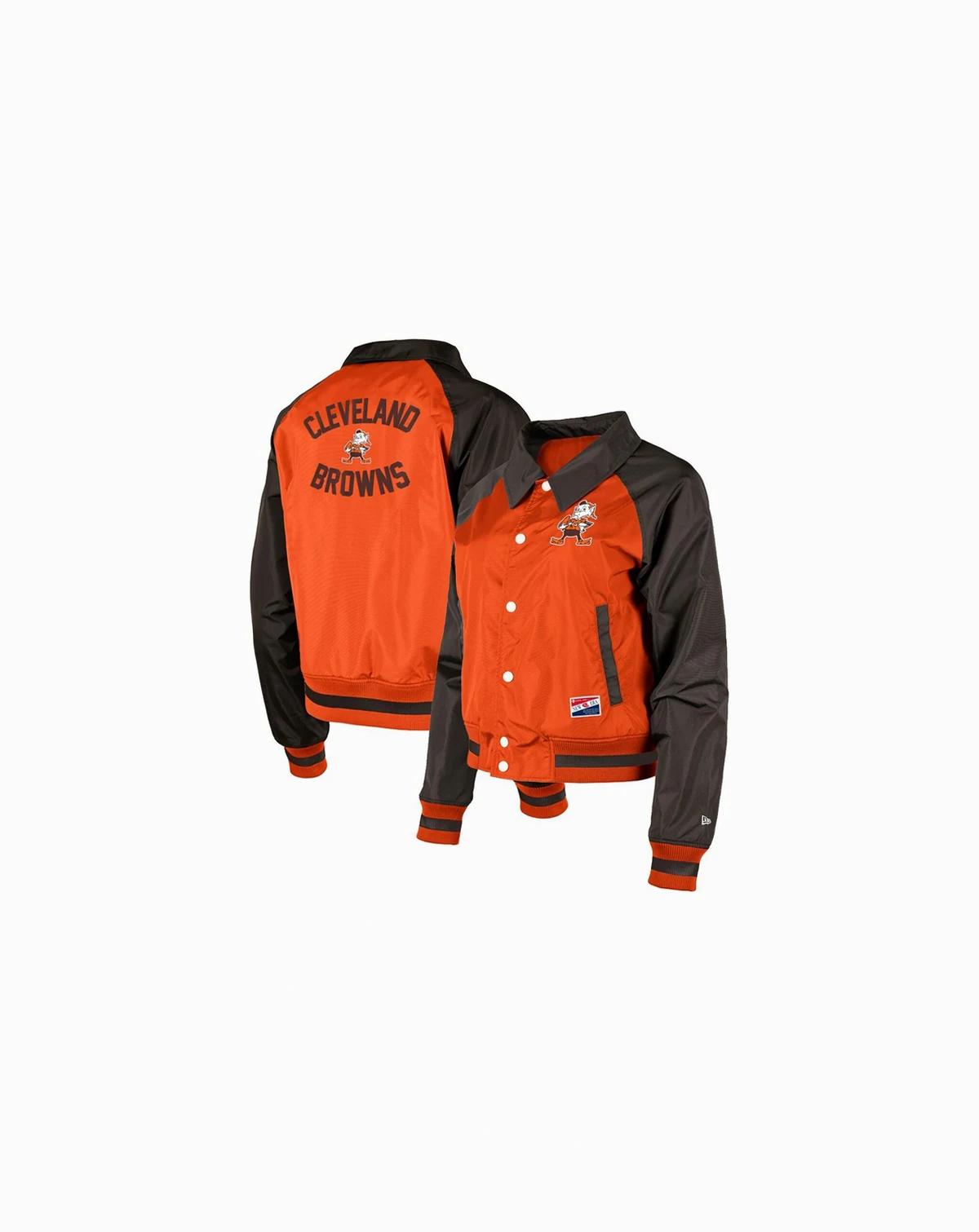 Women's Orange Cleveland Browns Coaches Raglan Full-Snap Jacket