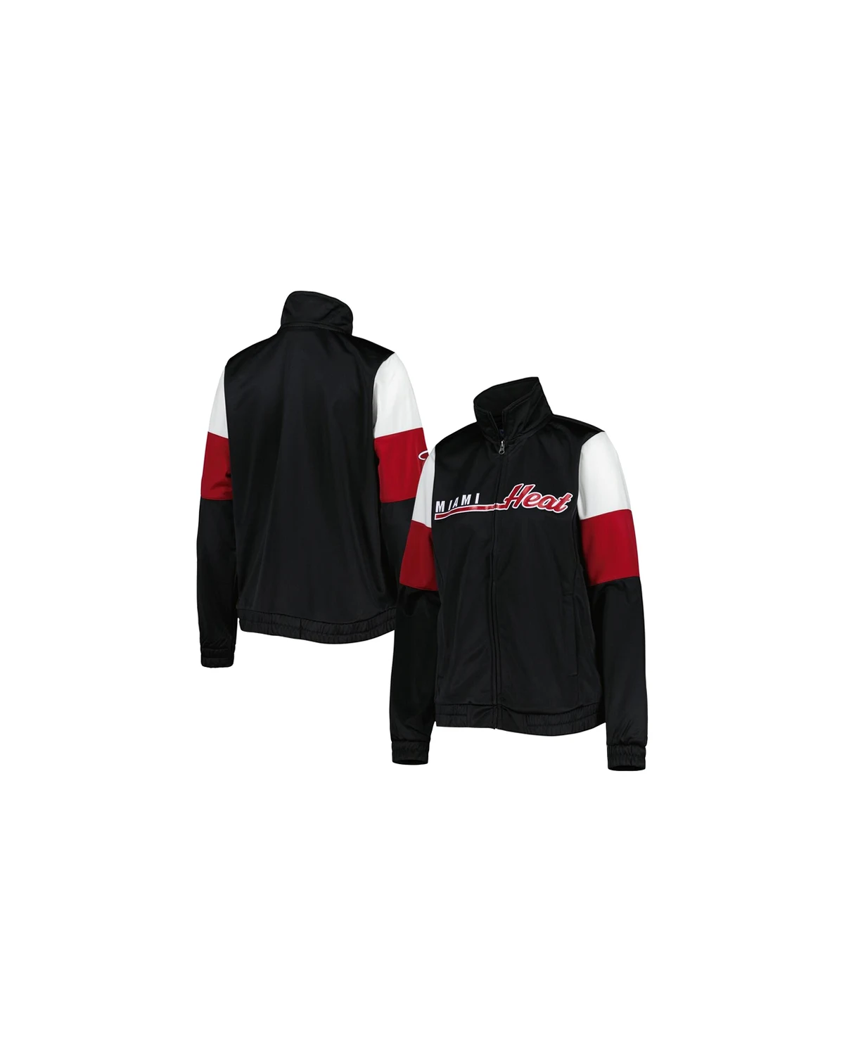 Women's Black Miami Heat Change Up Full-Zip Track Jacket